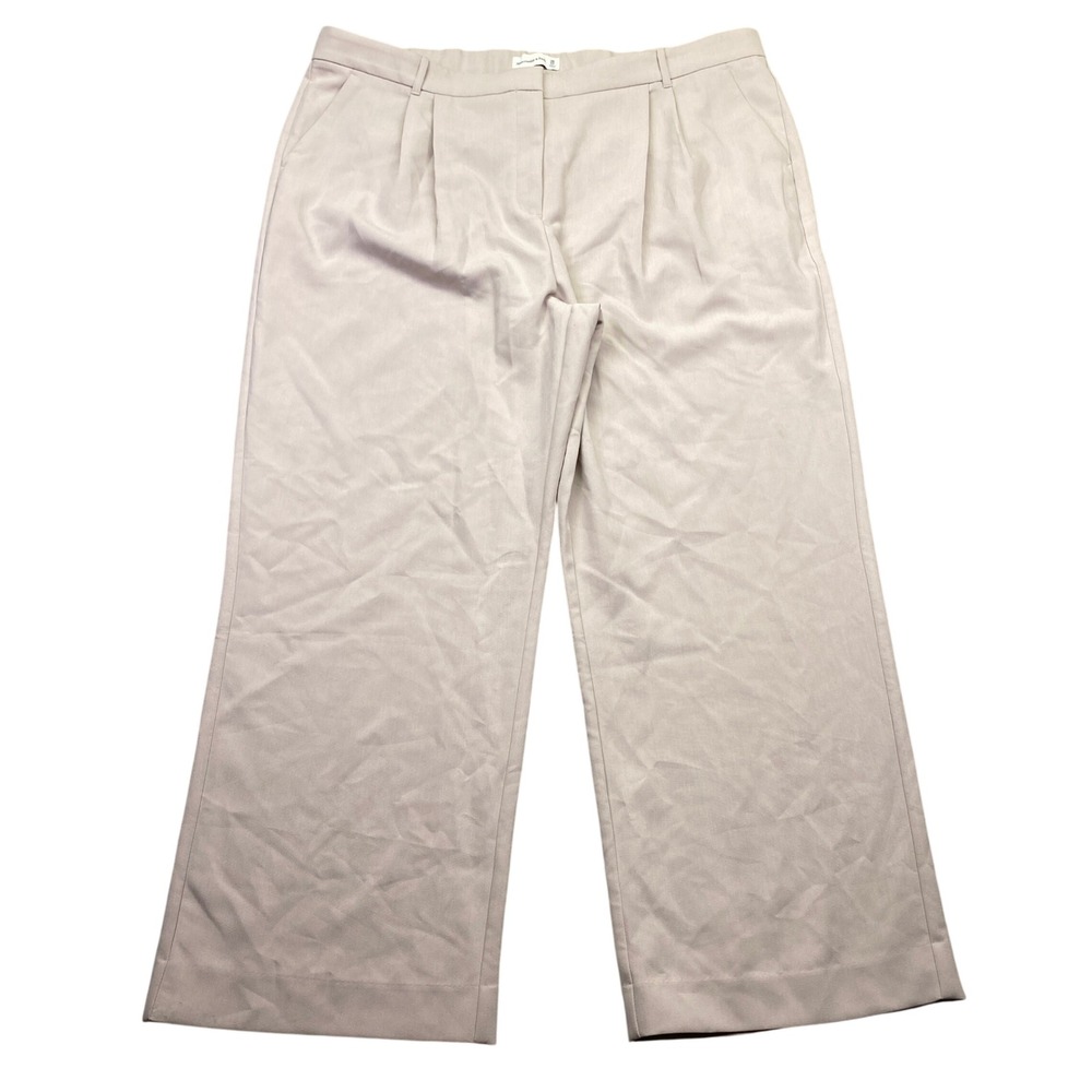 Abercrombie & Fitch Sloane Tailored Wide Leg Pants Tan Beige Sz 22 Fits 44" NWT